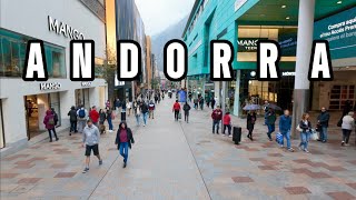 Walk through the center of Andorra la Vella-4K HDR! Walking tour!