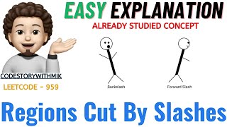 Regions Cut By Slashes | Already Studied Concept | Easy Code | Leetcode 959 | codestorywithMIK