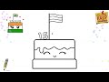 how to draw 15 august independence day cute cake how to draw indian flag and cake easy