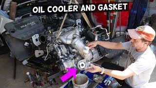 OIL COOLER FILTER HOUSING AND GASKET REPLACEMENT REMOVAL DODGE DART