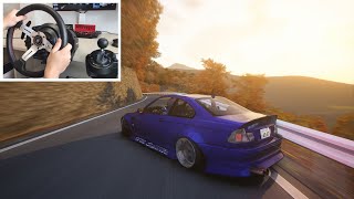 Drifting Irohazaka Touge in BMW E46 with Steering Wheel | Assetto Corsa Graphics Mods
