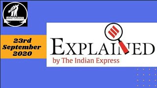 23rd September 2020 | Gargi Classes Indian Express Explained Analysis