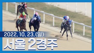 (서울) 22.10.23.2R 뚜렷한 선행마 없는 편성, 1번 게이트 걸작선 첫 승!