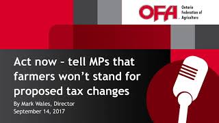 Act now – tell MPs that farmers won’t stand for proposed tax changes