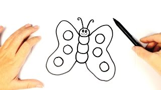 Cómo dibujar una mariposa para niños | Dibujo fácil de una mariposa paso a paso