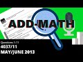 O-Level Add Math May June 2013 Paper 11 4037/11