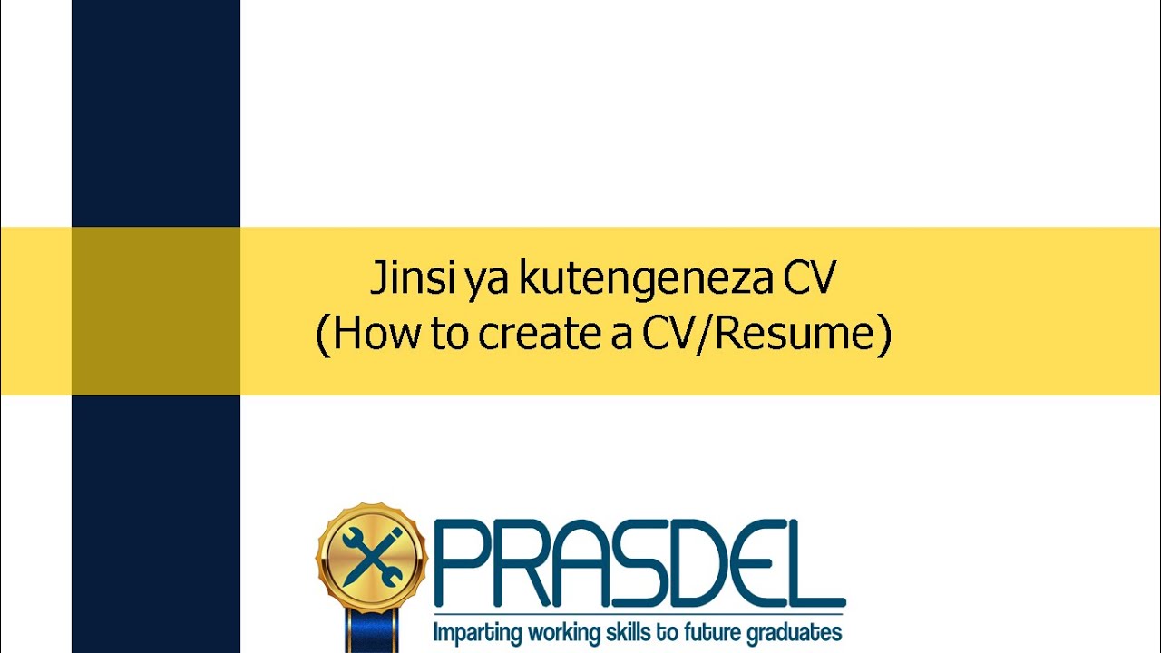 Jinsi Ya Kutengeneza Cv Youtube