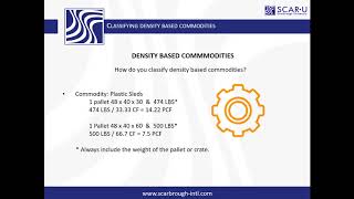 How to classify NMFC on density based commodities