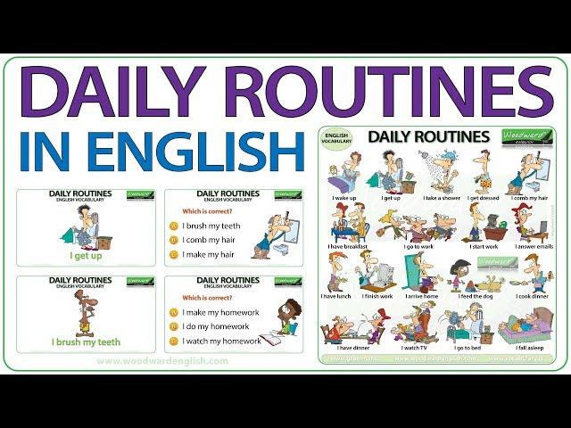 Vocabulary Tutorial Daily Routines English Esl Video Lessons