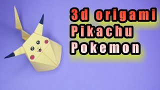3d origami pikachu pokemon tutorial easy step by step
