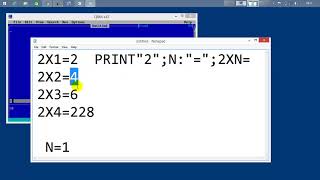 gw basic program for table LESSON 18