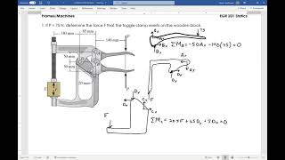 ENGR 220 Frames \u0026 Machines Example 1b