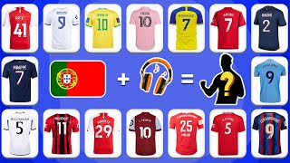 (PART1 )Guess The Football Player by Jersey Songs and Flag | Ronaldo, Messi, Neymar, Mbappe, Haaland