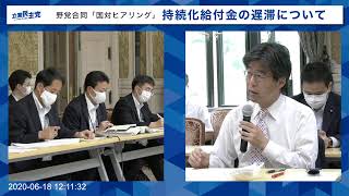 2020年6月18日 野党合同国対ヒアリング「持続化給付金の遅滞について」