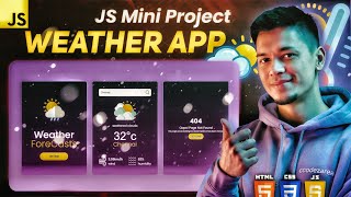 Weather app using HTML CSS and JAVASCRIPT || CoderzArea || Step By Step Tutorial