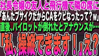 【感動する話★総集編】】私を見下す社長令嬢の友人と飛行機で偶然隣の席に。「ブサイクCAさん、元気？w」→その後、機内でパイロットが2人とも倒れたとのアナウンスがあり、私が名乗りに出ると…