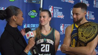My interview with Sabrina Ionescu & Steph Curry after their 3-point showdown | NBA on ESPN