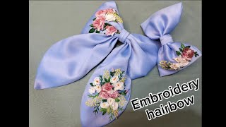 3D Flowers Embroidery tutorial|hand embroidery hair accessories with hand sewing