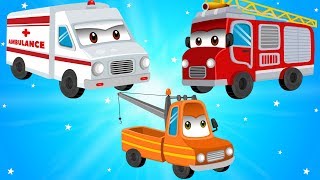 Wrong Head Monster Truck for Kids w Street Vehicles for Children | Fire Truck | Tow Truck Song