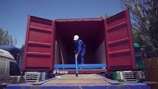 Flexitank loading process in 20'DV container. Stoles Logistic LTD. Odessa, Ukraine