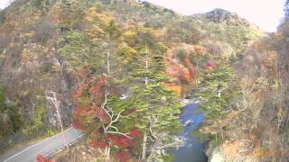 空撮　夏井川渓谷 紅葉　4k 30p