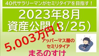 2023年8月資産公開 　40代サラリーマンがセミリタイアを目指す