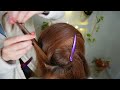 asmr scalp check sectioning with long nails wooden comb pick plus tweezers and light no talking