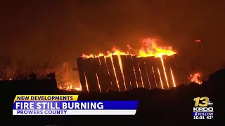 Crews respond to fire burning in Prowers County, some in area without power