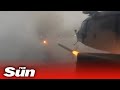 Ukrainian attack helicopter fires missiles at Russian positions