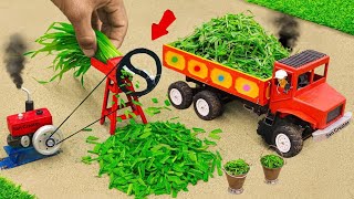 Diy diorama making mini grass chopping machine science project @sancreator1