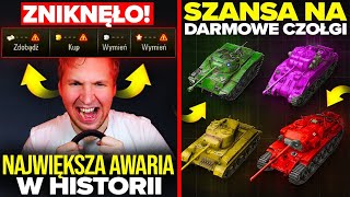 NAJWIĘKSZA AWARIA w HISTORII WOT - MEGA FAIL WARGAMING! DARMOWE CZOŁGI i NOWA PRZEPUSTKA