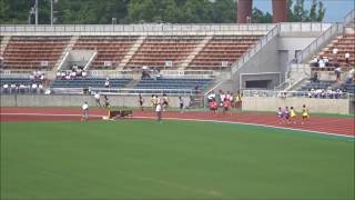 男子4×100mリレー予選3組、1着：勝山中　44秒58　～第69回愛媛県中学校総合体育大会・陸上～