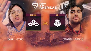 Cloud9 vs G2 Esports - VCT Americas Kickoff - Quarterfinals - W1D4 - Map 01