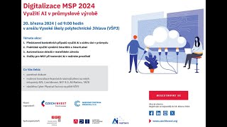 Digitalizace MSP 2024 Využití AI v průmyslové výrobě - blok 3