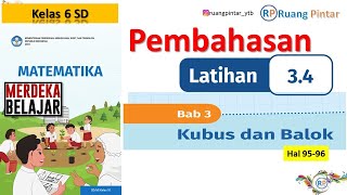 Pembahasan Latihan 3.4 Hal 95-96 Bab 3 KUBUS DAN BALOK Kelas 6 SD Kurikulum Merdeka