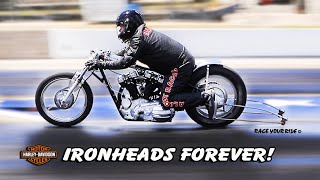 IRONHEAD '62 HARLEY SPORTSTER! RARE VINTAGE DRAG HARLEY! FIRST TIME DOWN THE 1/4! BYRON!