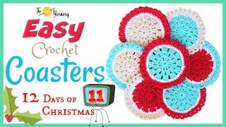 Easy Crochet Coaster Pattern - Crochet Tutorial for Beginners | The Secret Yarnery