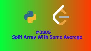 No Sound Leetcode 805: Split Array With Same Average