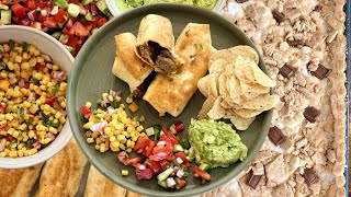 Crispy Steak Fajita Crunch Wraps with Pan-Seared Flat Iron Steak | Easy S’mores Brownies Recipe