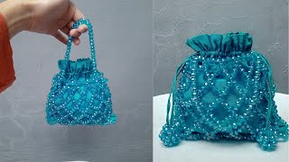 How to make trendy net beaded bag |DIY Beaded Potly Bag Tutorial | Step-by-Step Guide