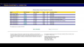 Indiana Inmate Search