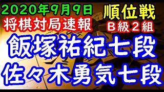 将棋対局速報▲飯塚祐紀七段（１勝２敗）－△佐々木勇気七段（２勝１敗）第79期順位戦Ｂ級２組４回戦[矢倉]