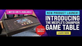 Introducing The Meeple's Champion- Solid Wood Board Game Table With Vaulted Play Area And Dining Top