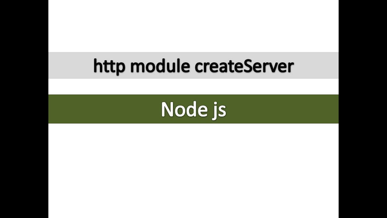 Node Js Http Module CreateServer - YouTube