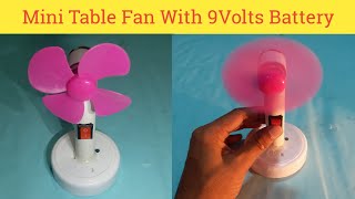 Amazing Inventions| How To Make Mini Electric Table Fan With 9Volts Battery