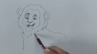 How to draw a lion for kids l lion drawing step by step l Easy drawing of lion l #cartoon #lion