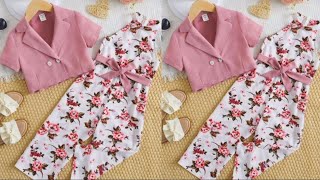 Kids jumpsuit cutting and stitching with Jacket/6-7 year old girl dress design cutting and stitching