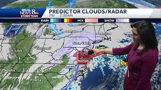 Hour-by-hour snow forecast for central Pennsylvania