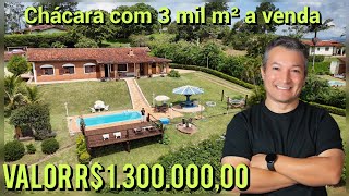 Chácara com 3 mil m² a venda em Atibaia, pomar, casa de caseiro, porteira fechada #chácara