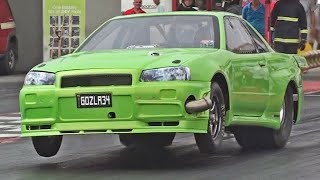 7 Second Nissan Skyline R34 GT-R at Hal Far Raceway